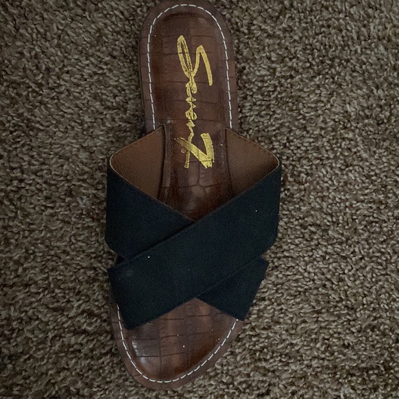 Brown sandals with black suede straps. Foam soles - Picture 4 of 6